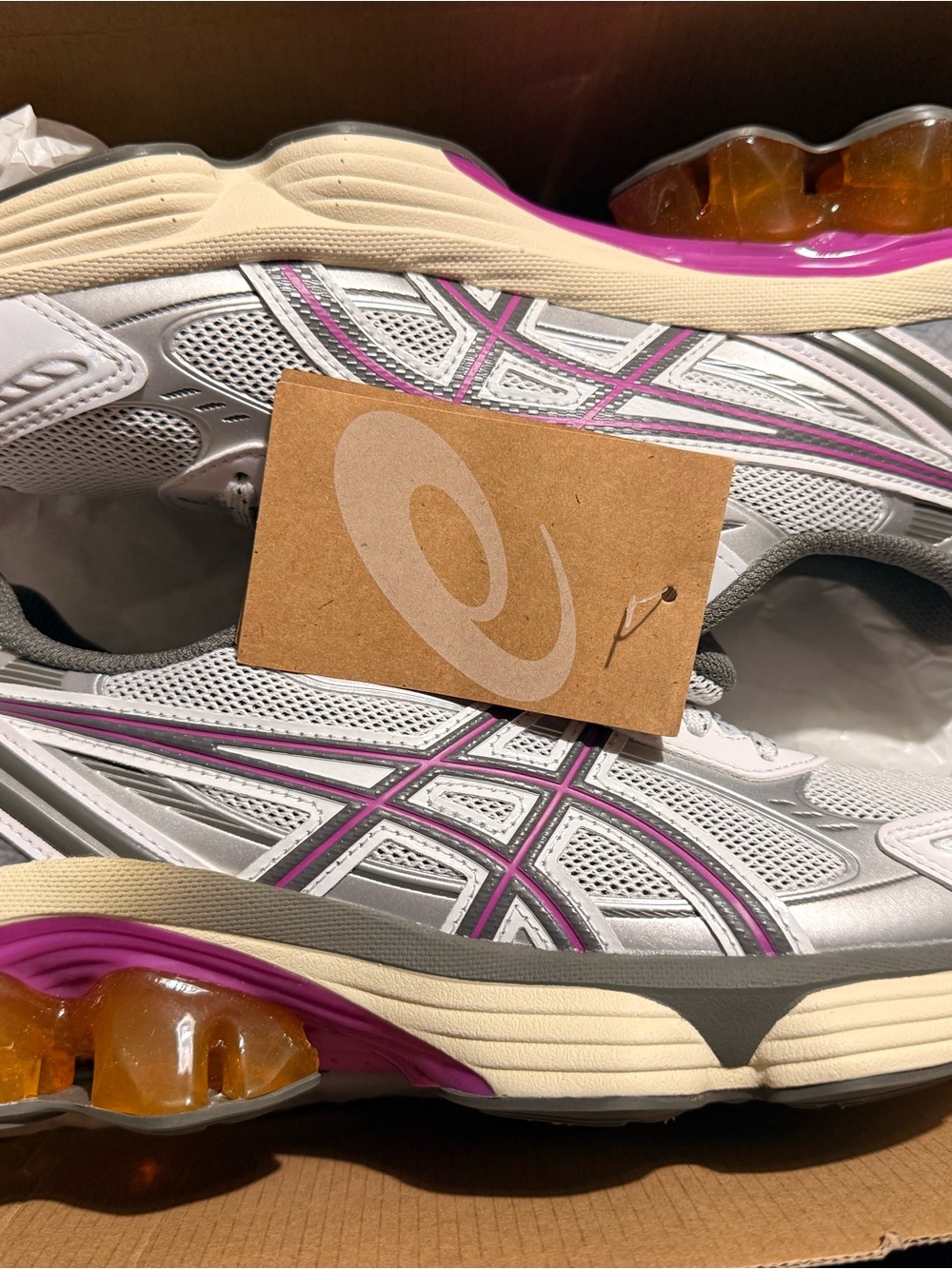 ASICS Women's White and Pink Athletic Running Shoes